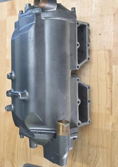Yanmar 6LY2(A) Intercooler Housing.
This is a intercooler housing for Yanmar 6LYA and 6LY2 series, note that this housing is without using pre-heater glow plugs. Note that this is just the housing without inside Core. view 4